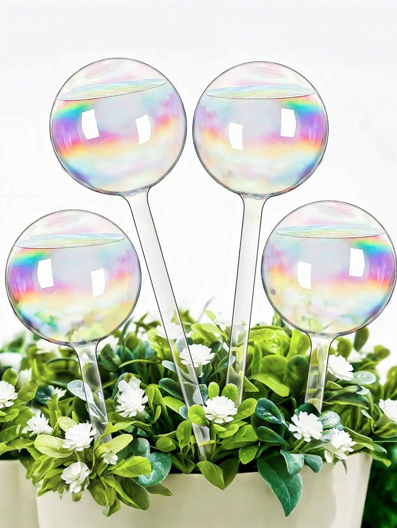Automatic Plant Waterer - 1/2/4 ชิ้น หัวฉีดน้ำรดน้ำอัตโนมัติแบบไล่เฉดสีรุ้ง, ลูกบอลรดน้ำทรงกลมเสริมเลเซอร์, ระบบรดน้ำสวน, เหมาะสำหรับ