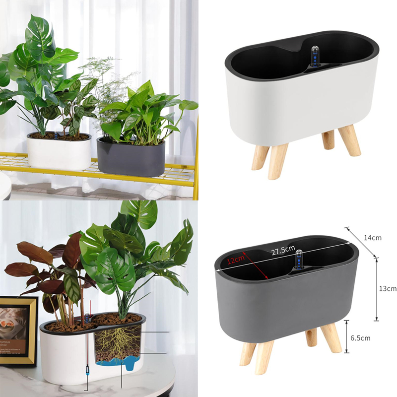Automatic Plant Waterer - โรงงานในร่มที่มีตัวบ่งชี้ไม้ขาดอกไม้คอนเทนเนอร์ Anti-Slip Breathable Self รดน้ำขี้เกียจน้ำอัตโนมัติกระถางดอกไม้