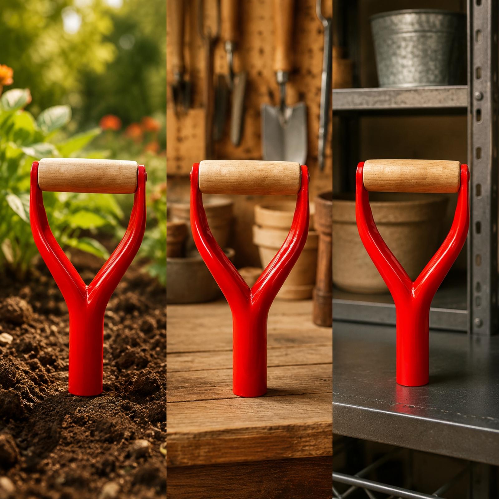 Spade Digging Fork - ด้ามจับเปลี่ยนสำหรับพลั่วสองมือ โลหะรูปตัว Y สำหรับเครื่องมือทำสวน ใช้กับพลั่ว ส้อม