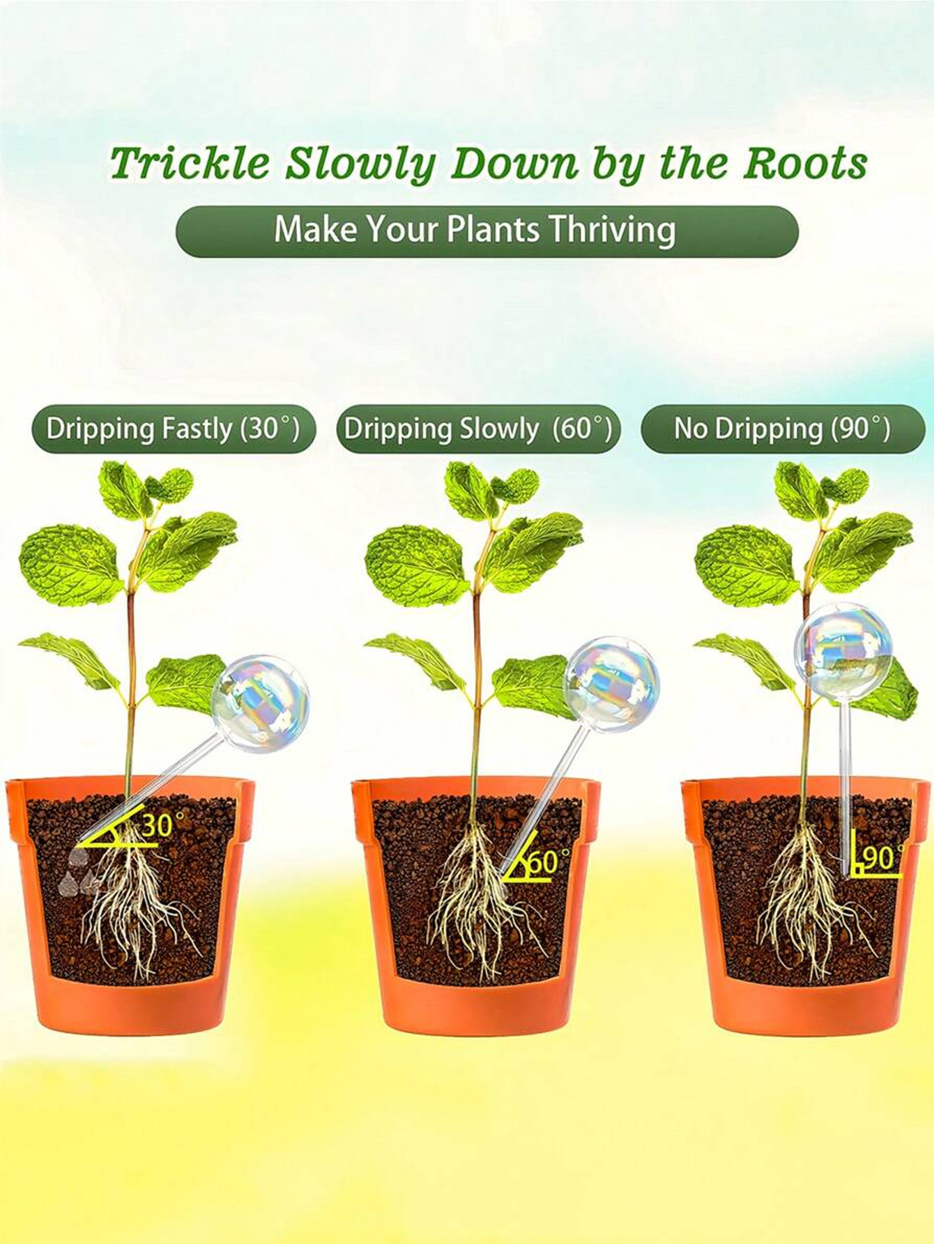 1/2/4 ชิ้น หัวฉีดน้ำรดน้ำอัตโน - Automatic Plant Waterer บทวิจารณ์และราคา