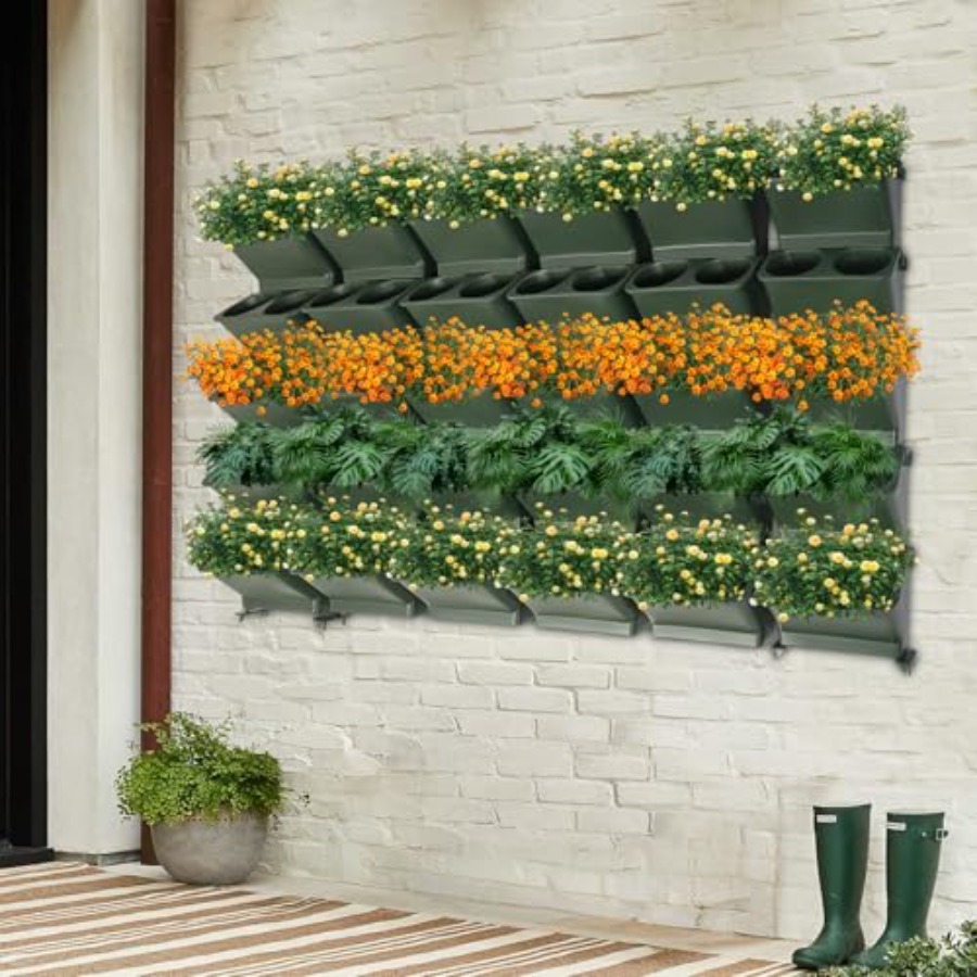 กระถางปลูกต้นไม้ติดผนังแนวตั้ง - Self-Watering Planter บทวิจารณ์และราคา
